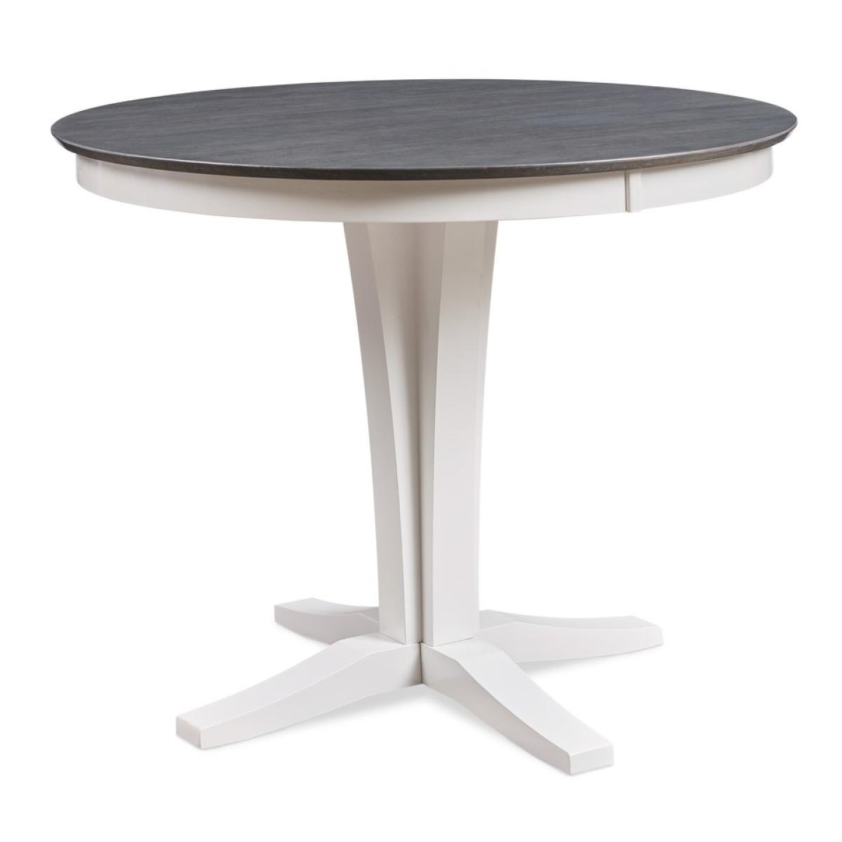 Cosmopolitan Collection - 48" Sienna Round Solid Top w/ 36" Verona Pedestal in Heather Gray and White - T08-4536B - Image 2