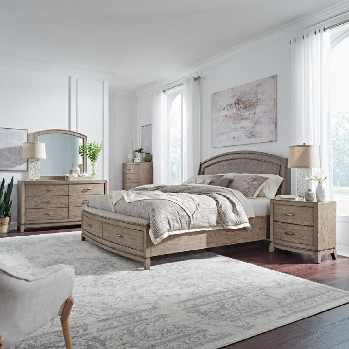 Avalon Queen Panel Storage Bed, Dresser & Mirror, Chest, NS - Image 2