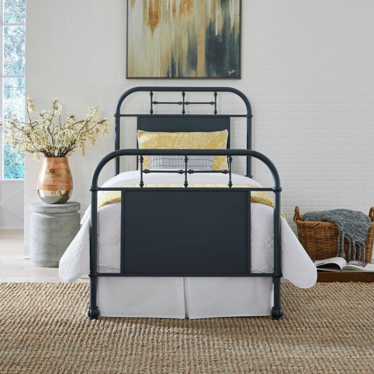 Vintage Series Twin Metal Bed - Navy - Image 2