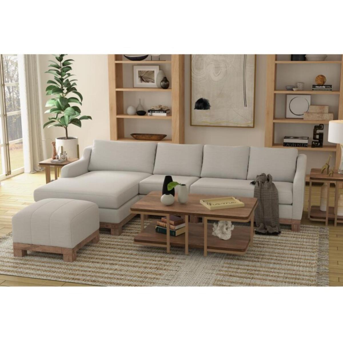 Wooden Frame & Base, Upholstered Square Ottoman - Samba - Image 3