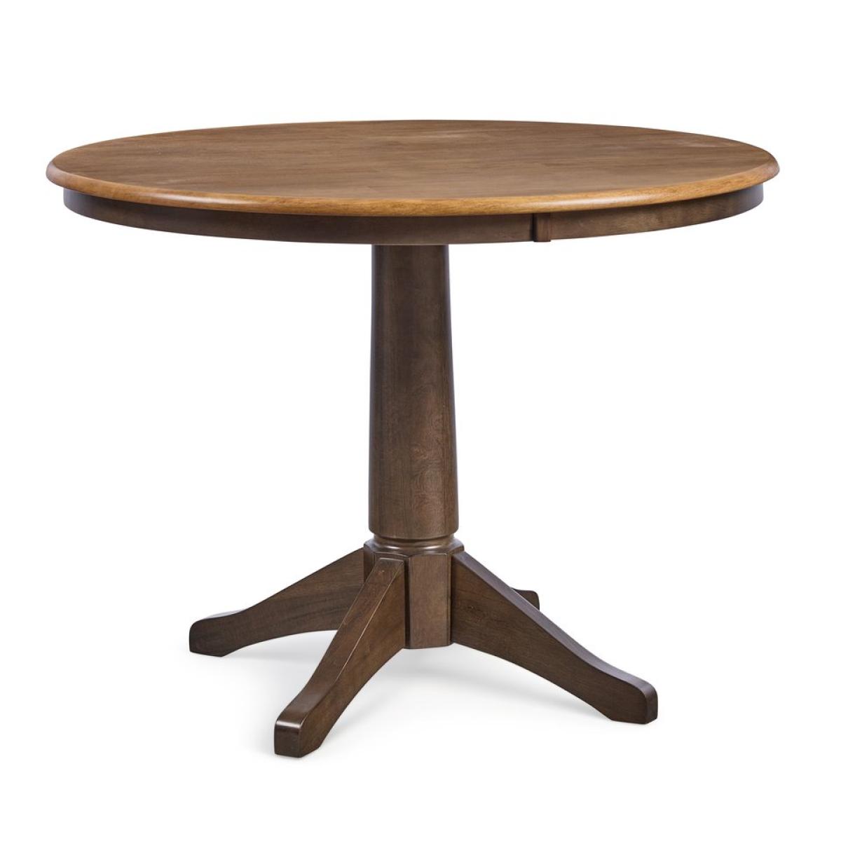 Dining Essentials - 42" Round Solid Top w/ 30"H Transitional Pedestal in Hickory and Coal - T45-42RT - Image 2