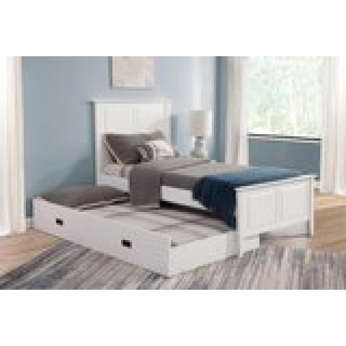 Tykes Bedroom - Pure White Lancaster Twin Trundle Bed - BD08-702TTH - Image 4