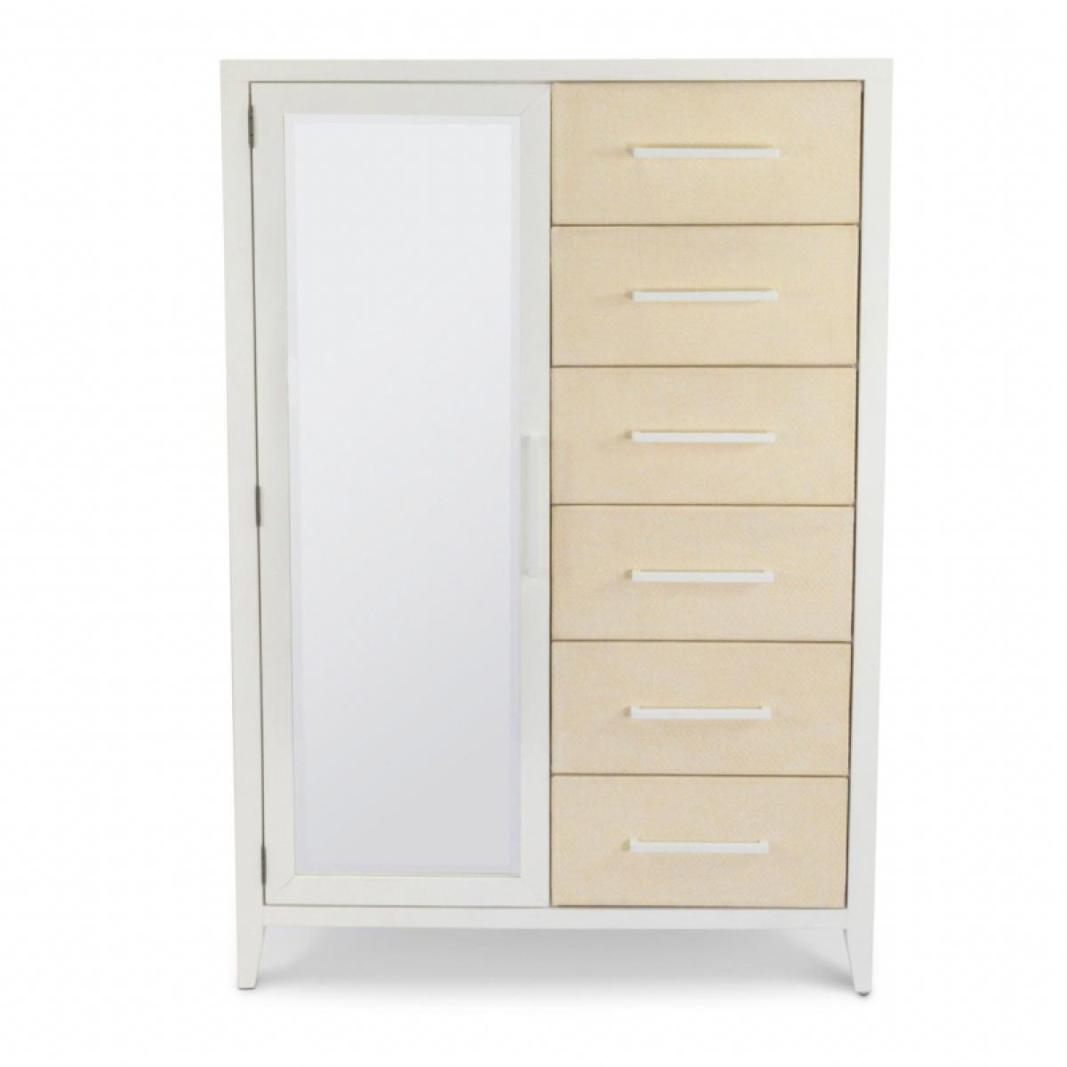 Miramar Woven Mirrored Door Chest - Image 4