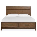 Ridgefield B6436-54SF Wood Queen Panel Bed Storage Footboard KD