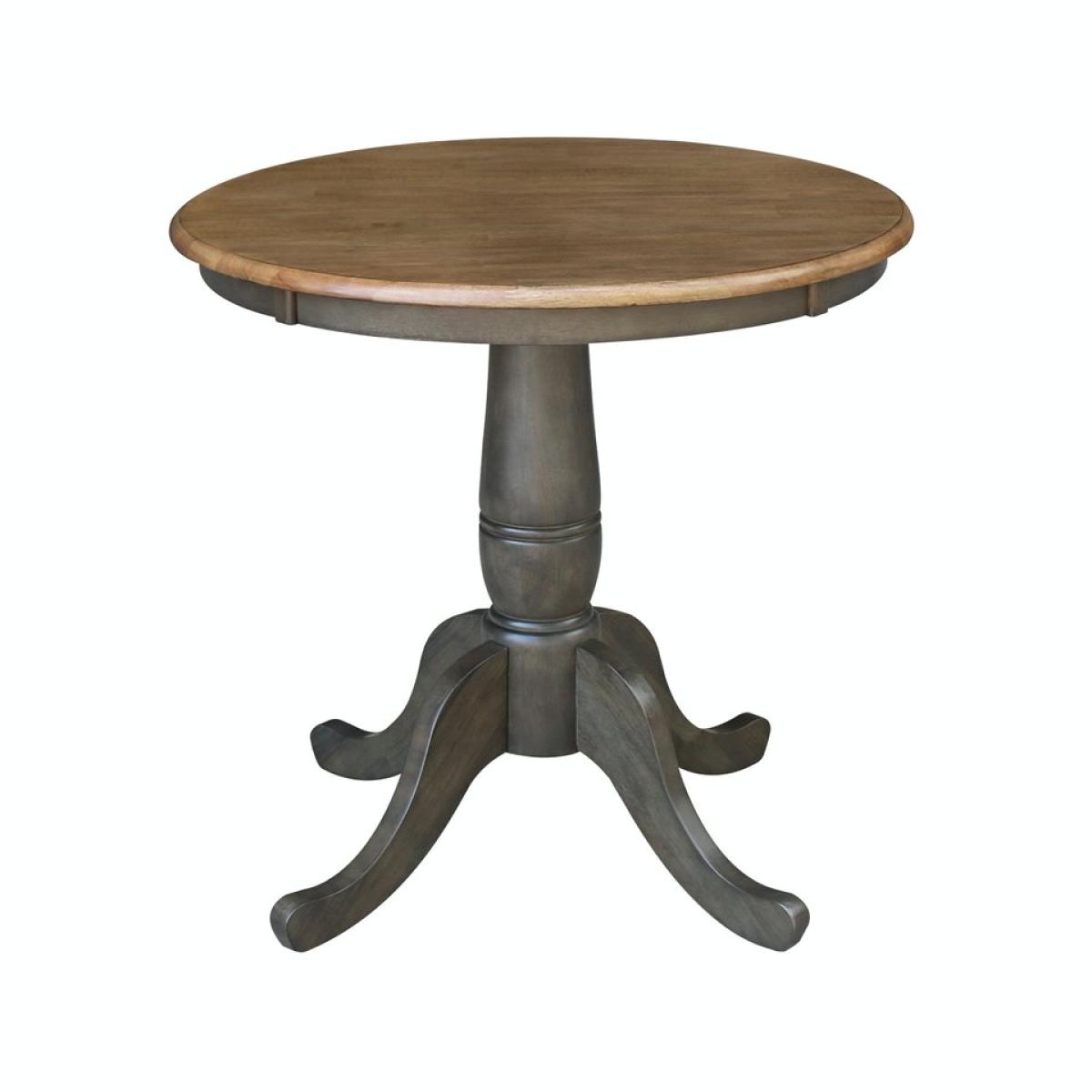 Dining Essentials - 30'' Round Table Top w/30"H Traditional Pedestal in Hickory/Coal - Image 2