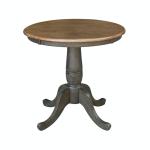 Dining Essentials - 30'' Round Table Top w/30"H Traditional Pedestal in Hickory/Coal