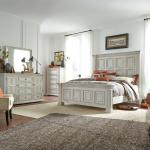 King Panel Bed, Dresser & Mirror, Chest