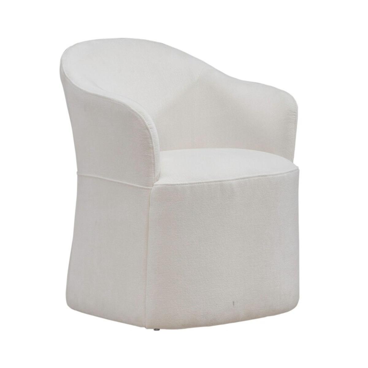 Accent Dining Chair w/ Casters - Ivory - Image 6