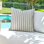 Basket Stripe Outdoor Pillow - Rattan - Image 3