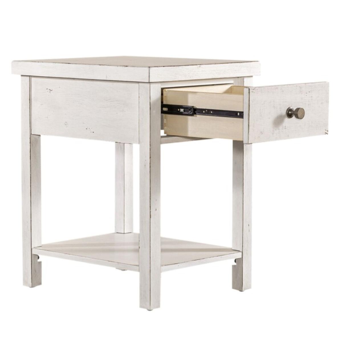 Modern Farmhouse Drawer Chair Side Table - Image 8