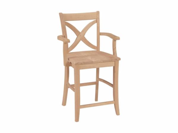 24'' Vineyard Arm Counter Stool