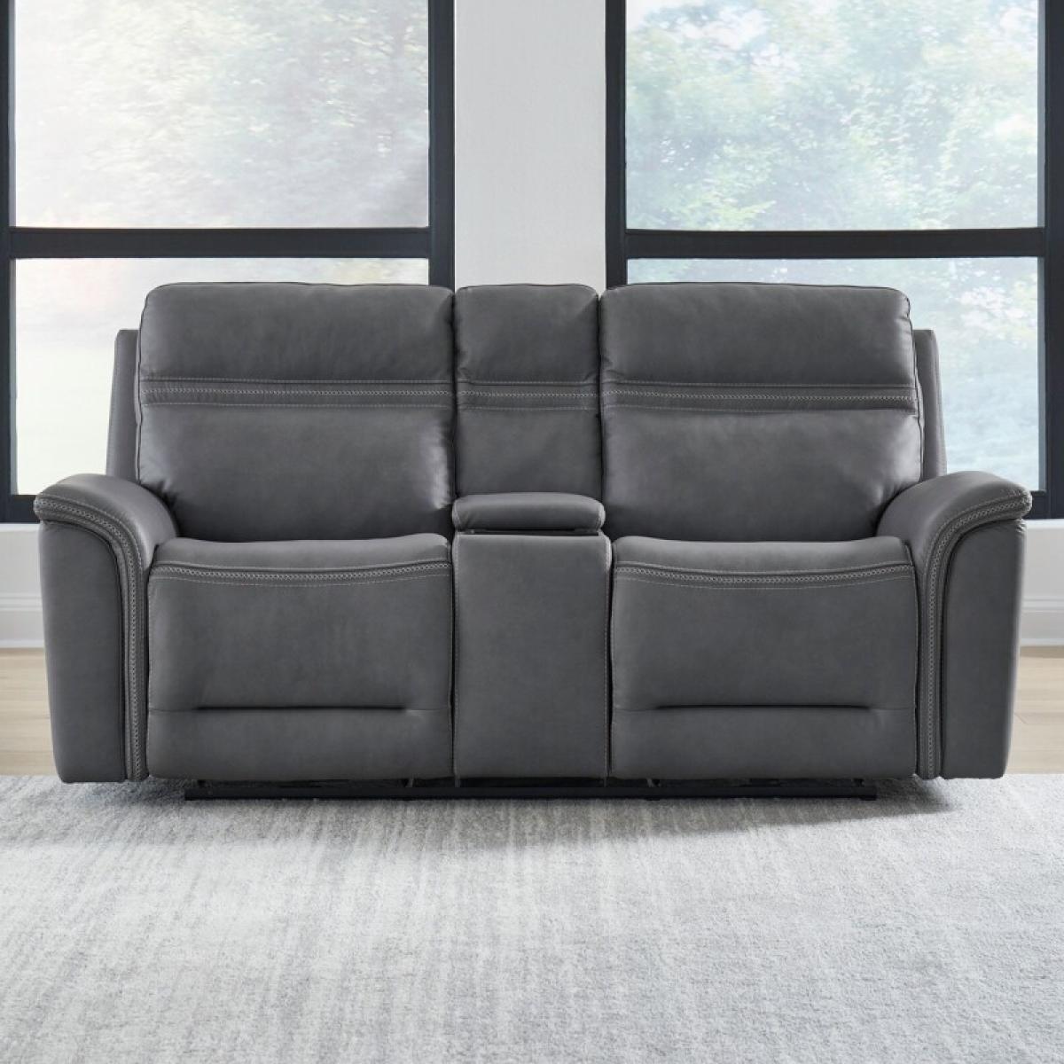 Cooper Loveseat w/Console P3 & ZG - Blue Gray - Image 2