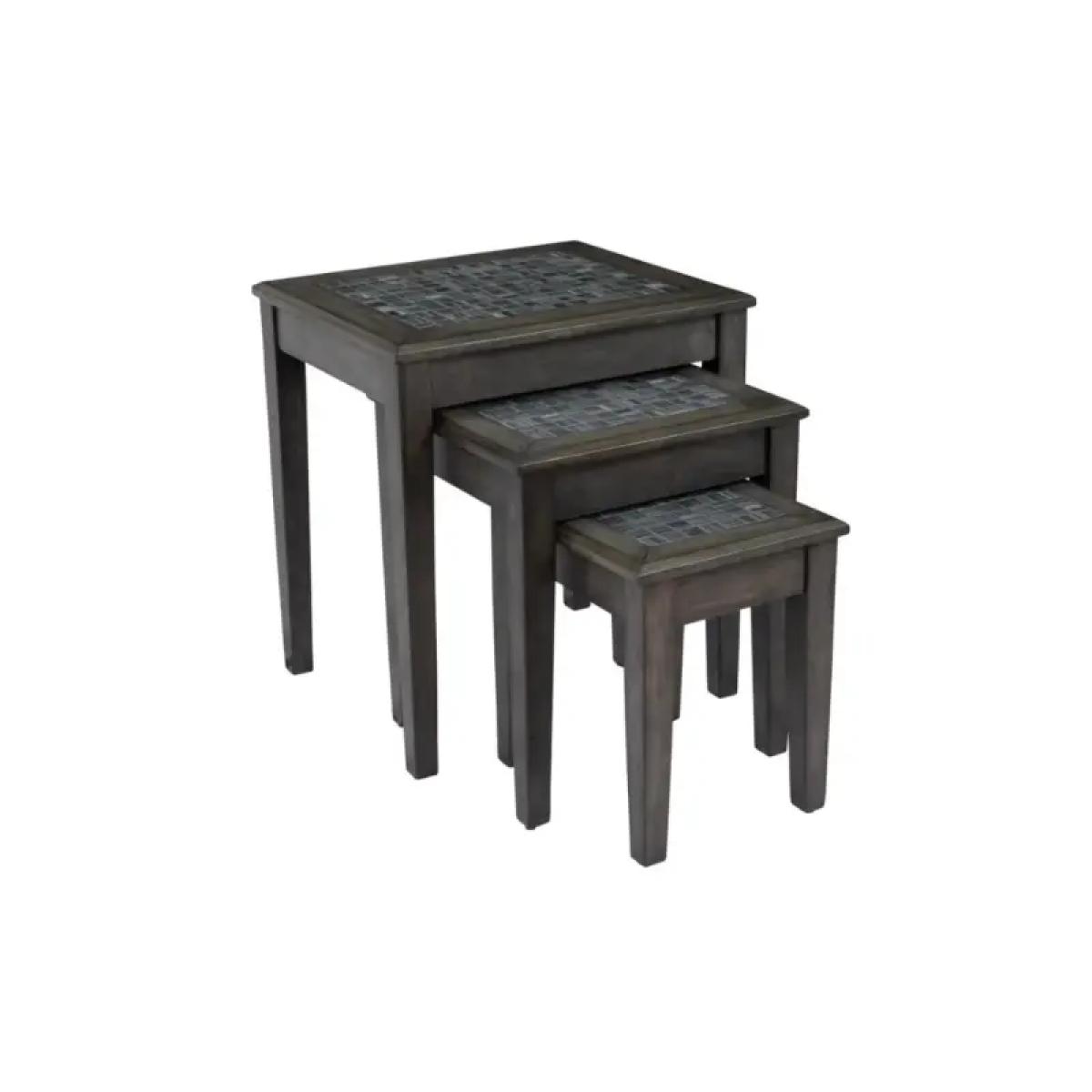 Grey Mosaic Nesting Tables - Image 2