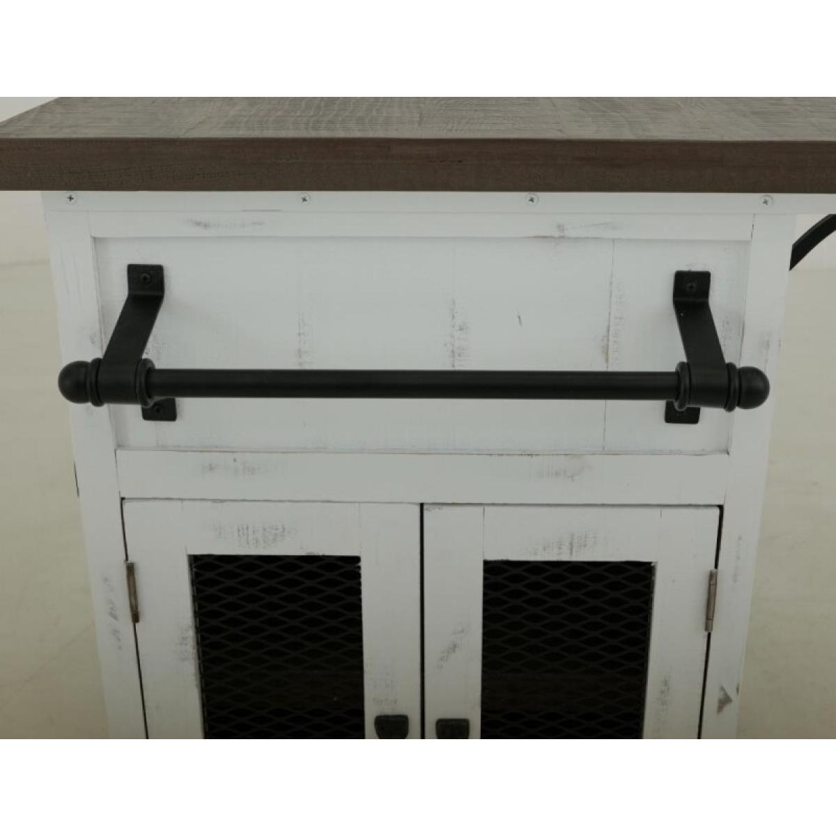 3 Drawer 2 Sliding Doors 4 Mesh Doors Wood Island - Pueblo - Image 11