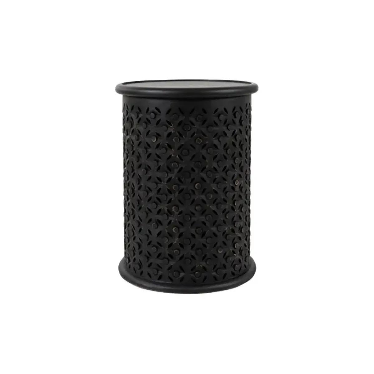 Decker Hand-carved Drum Accent Table - Image 2