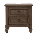 Americana Farmhouse 2 Drawer Night Stand w/ Charging Station - Image 4