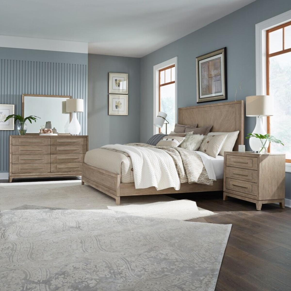 Brentwood Queen Panel Bed, Dresser & Mirror, Night Stand - Image 2