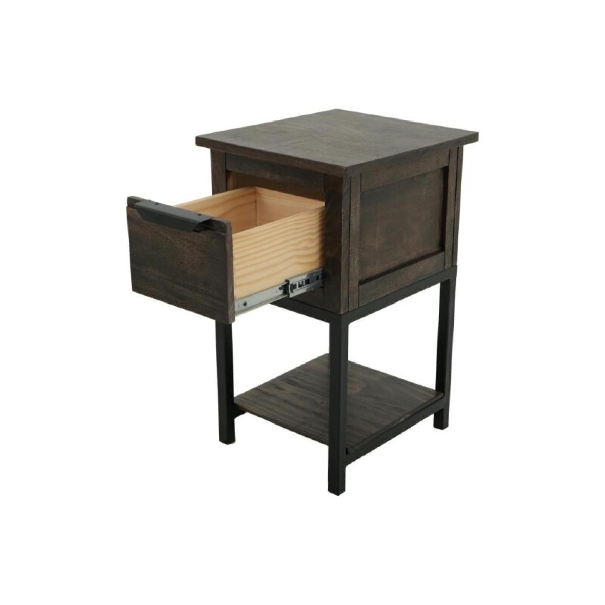 1 Drawer, 1 Shelf, Chairside Table - Dark Mita - Image 4