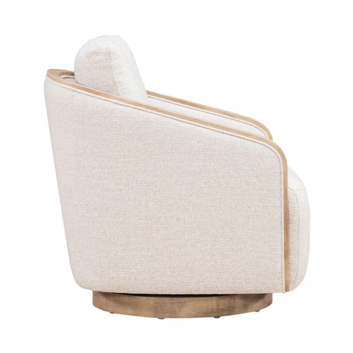 Nora Uph Swivel Accent Chair - Light Brown - Image 5