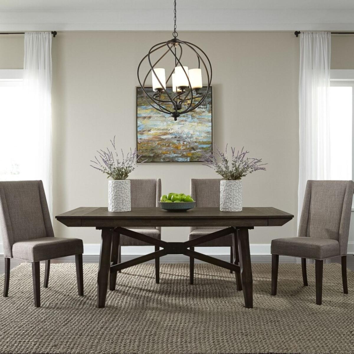 Double Bridge Opt 5 Piece Trestle Table Set - Image 2