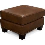 Salem Leather Ottoman With Nails