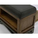 6/6 Eastern King footboard bench with three cubbies for storage - Walnut - Image 5