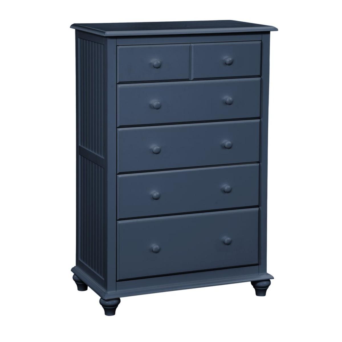 Cottage Bedroom - Five Drawer Chest in Denim - Image 2