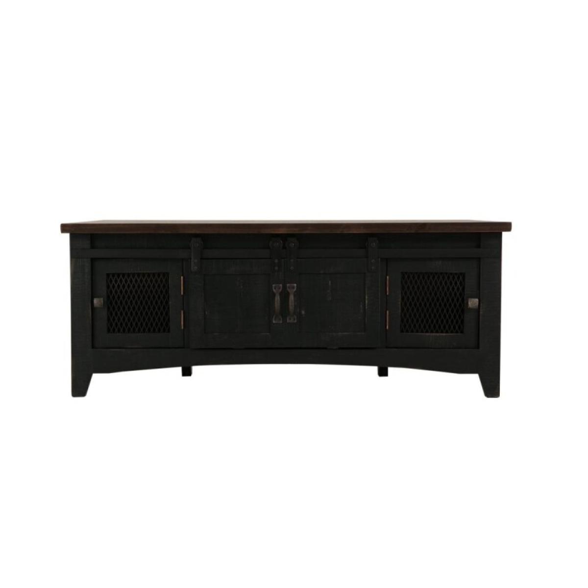 4 Sliding Doors, 4 Metal Mesh Doors Cocktail Table - Pueblo - Image 7