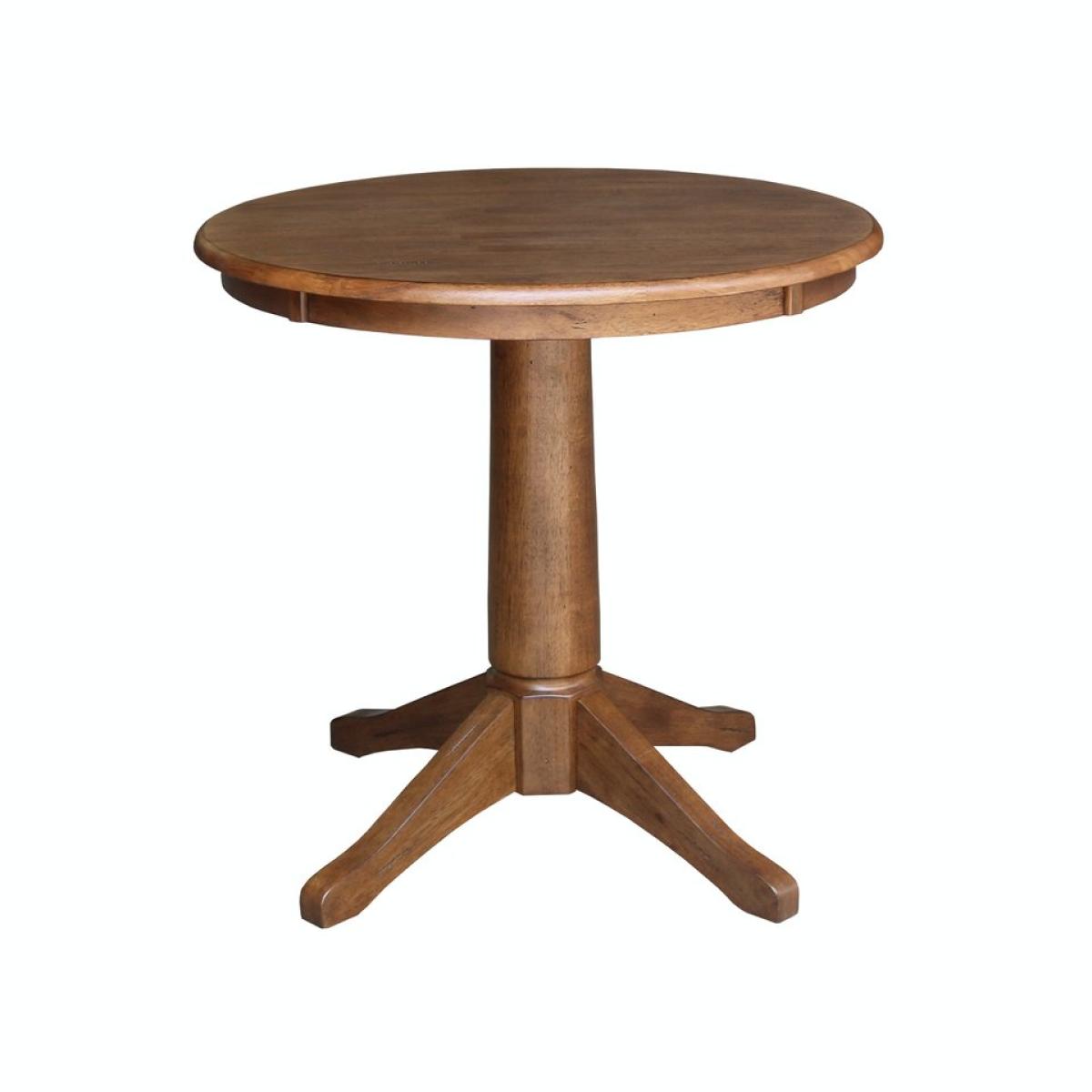 Dining Essentials - 30'' Round Table Top w/ 30''H Transitional Pedestal in Bourbon Oak - T42-30RT - Image 2