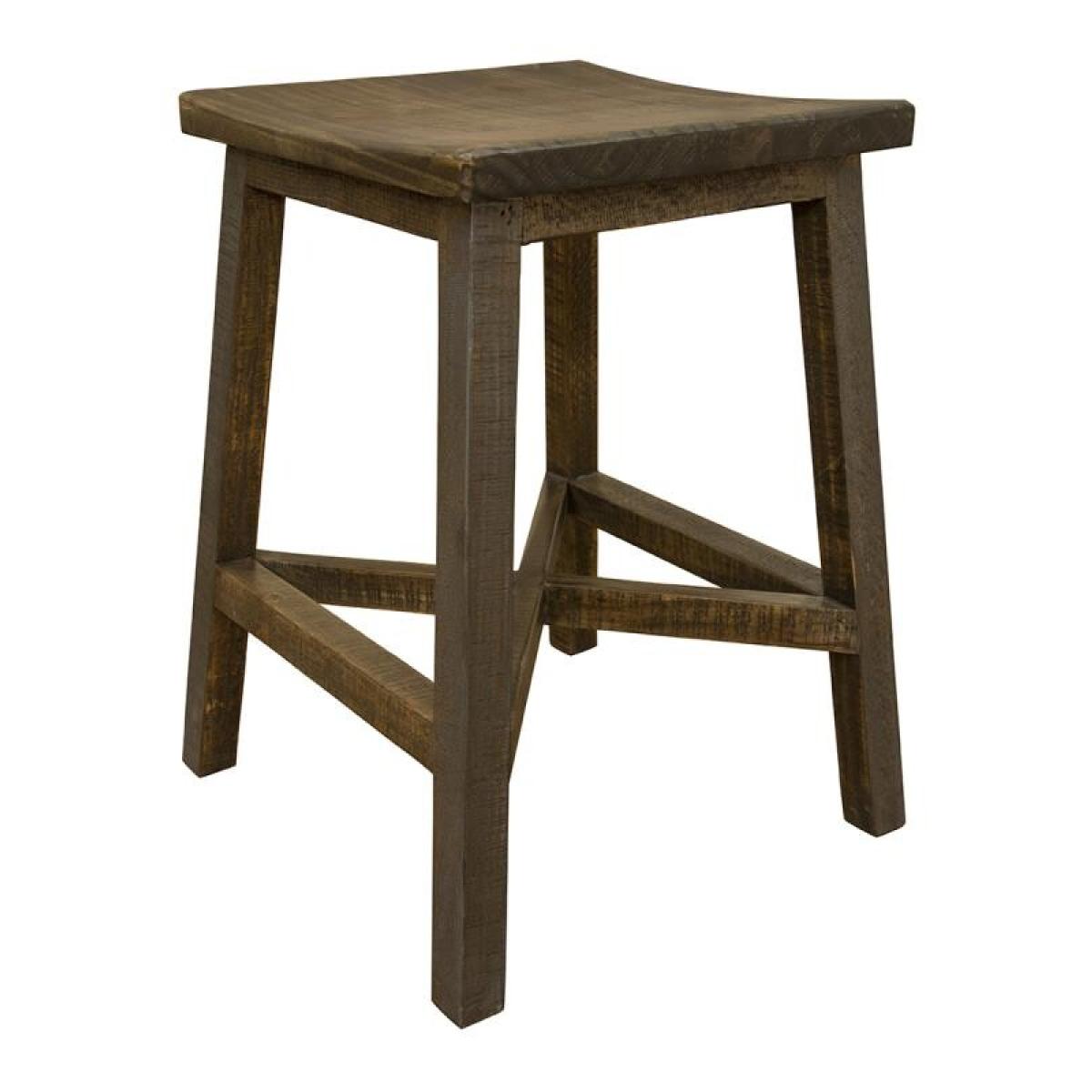 24" Wooden Stool - Loft Brown - Image 2