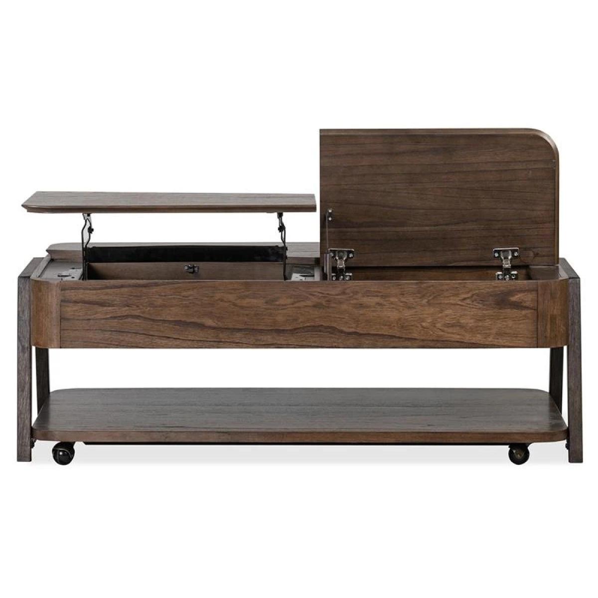 Hallie T6355-50 Lift Top Storage Cocktail Table w/Casters - Image 16