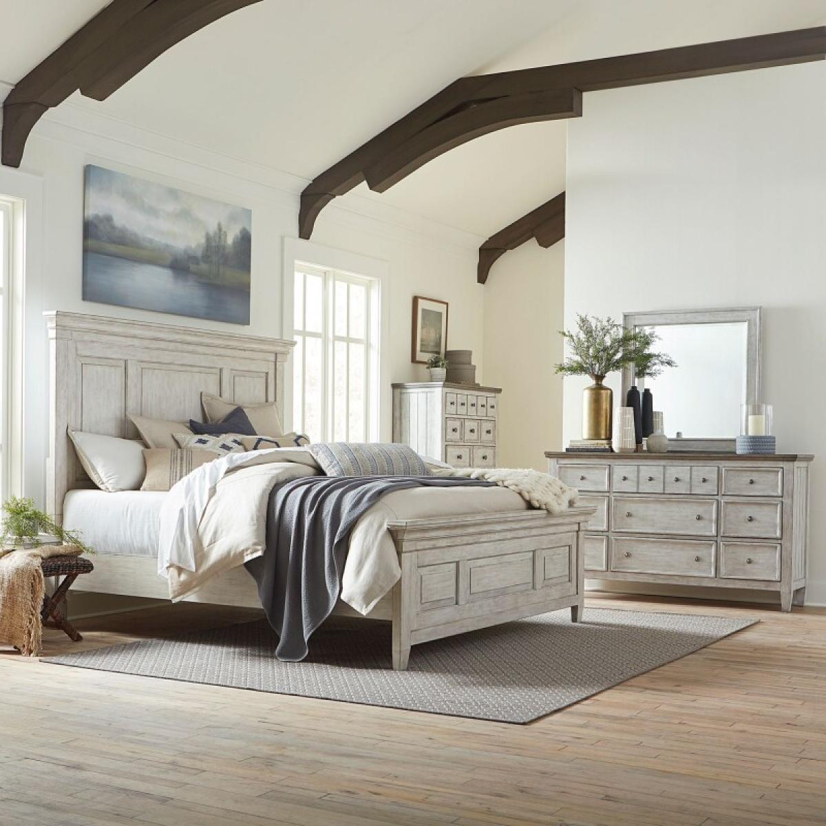 King California Panel Bed, Dresser & Mirror, Chest - Image 2