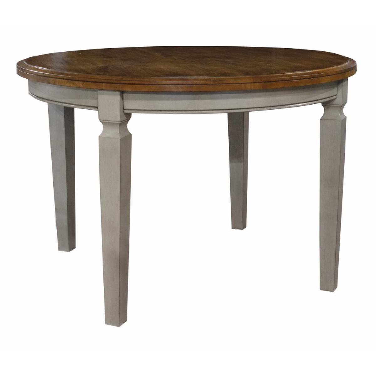 Vista Collection Solid Round Top Table in Hickory & Stone - Image 2
