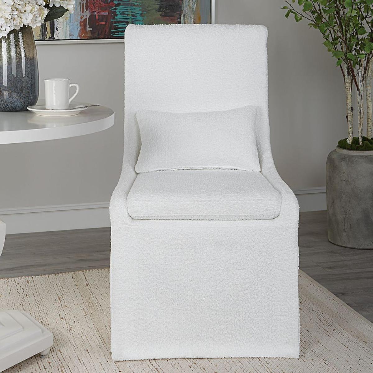 Coley Armless Chair, White - Image 4
