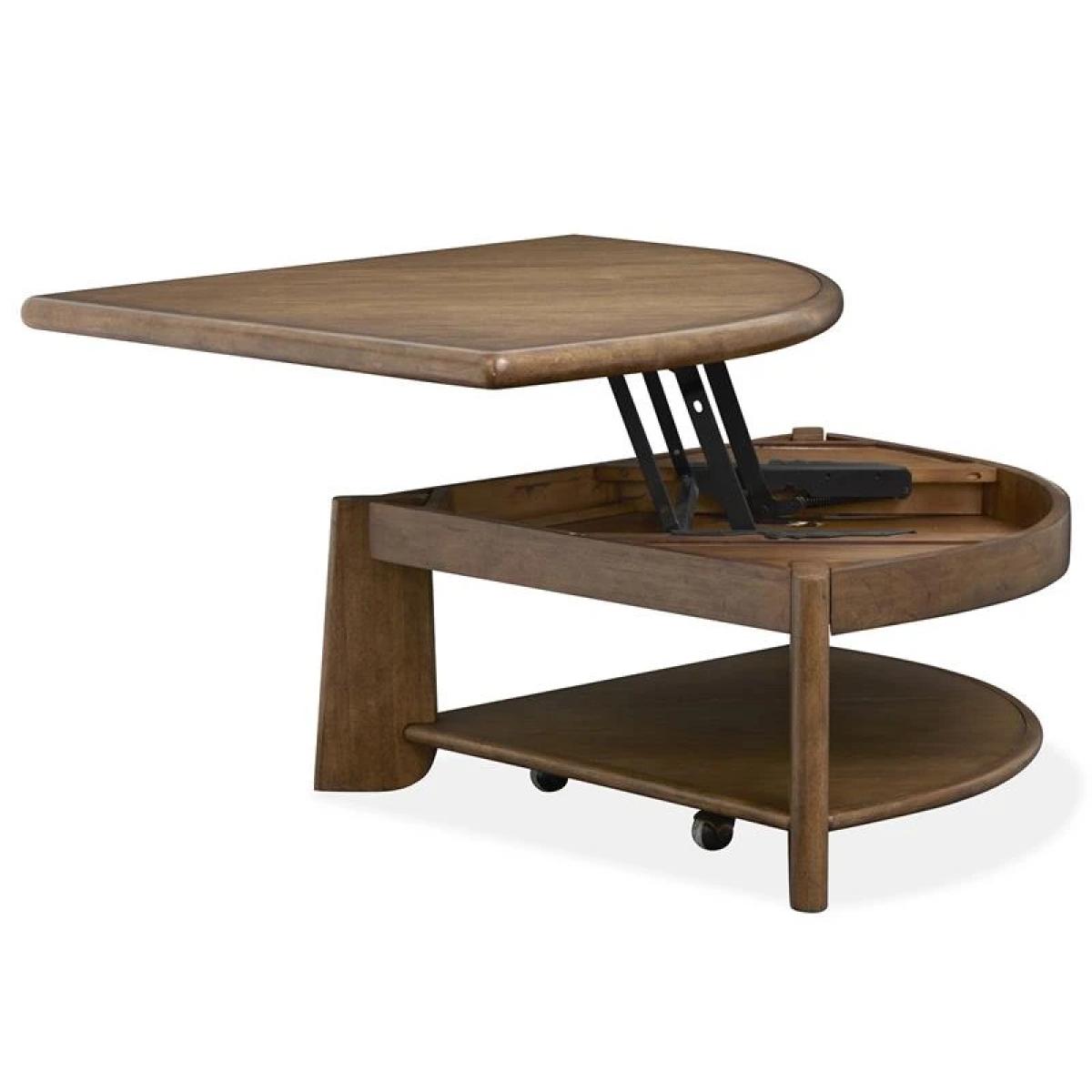 Tanner T6354-65 Pie Shaped Lift Top Cocktail Table w/Casters - Image 4