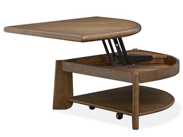 Tanner T6354-65 Pie Shaped Lift Top Cocktail Table w/Casters - Image 4