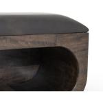 Wooden bench with a cushioned seat and open storage underneath - Balam - Image 9
