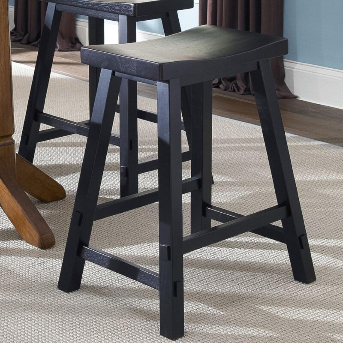 Creations 24 Inch Sawhorse Counter Stool - Black (RTA) - Image 2