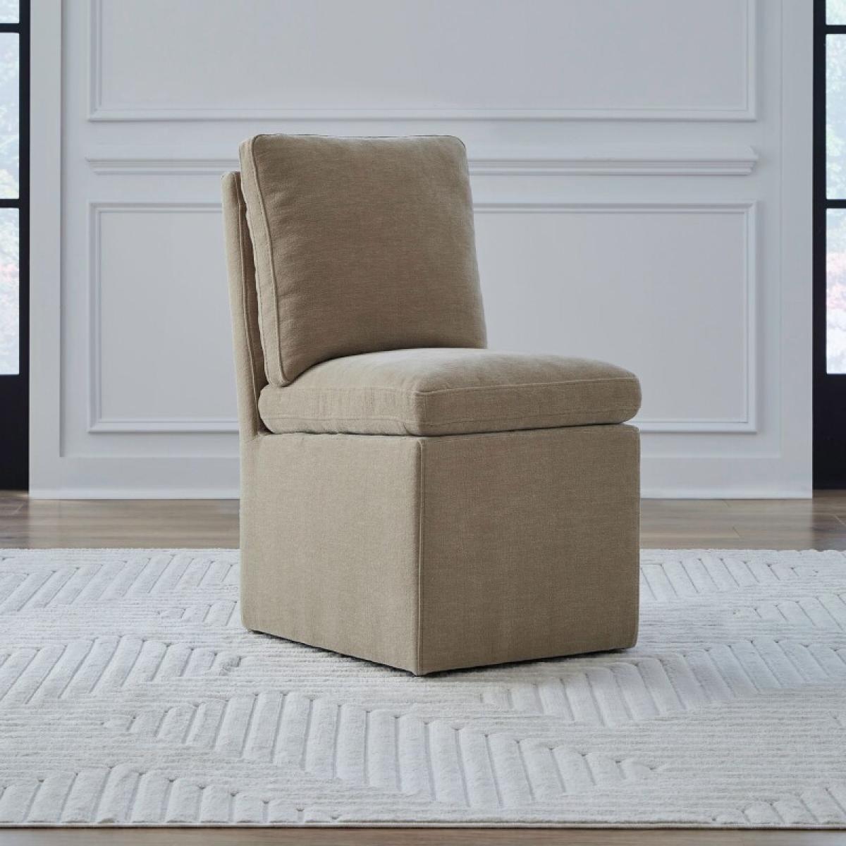 Accent Dining Chair w/ Casters - Wicker - Image 2