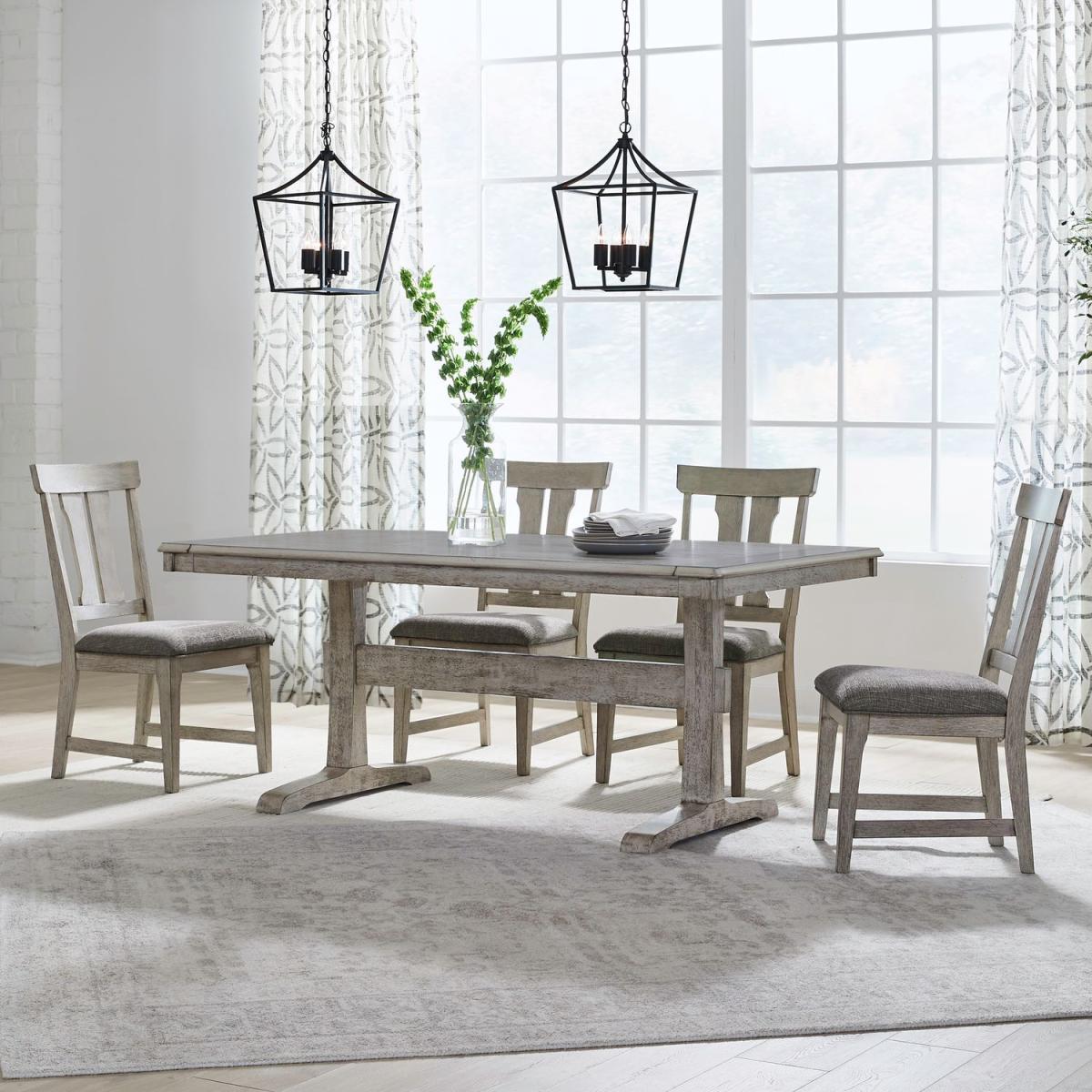 Hallendale 5 Piece Trestle Table Set - Image 2