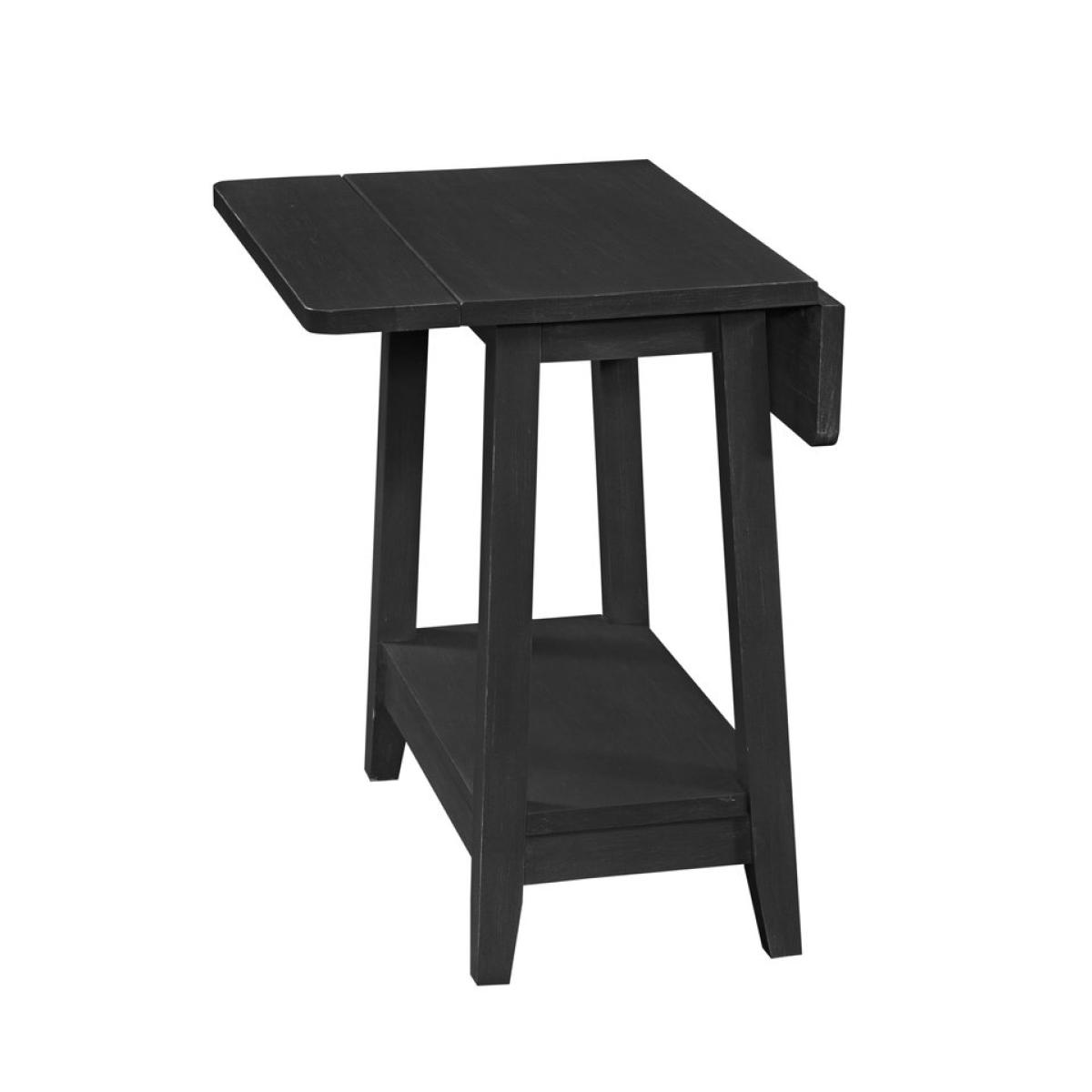 Destinations Collection - Drop Leaf Side Table in Black - Image 2