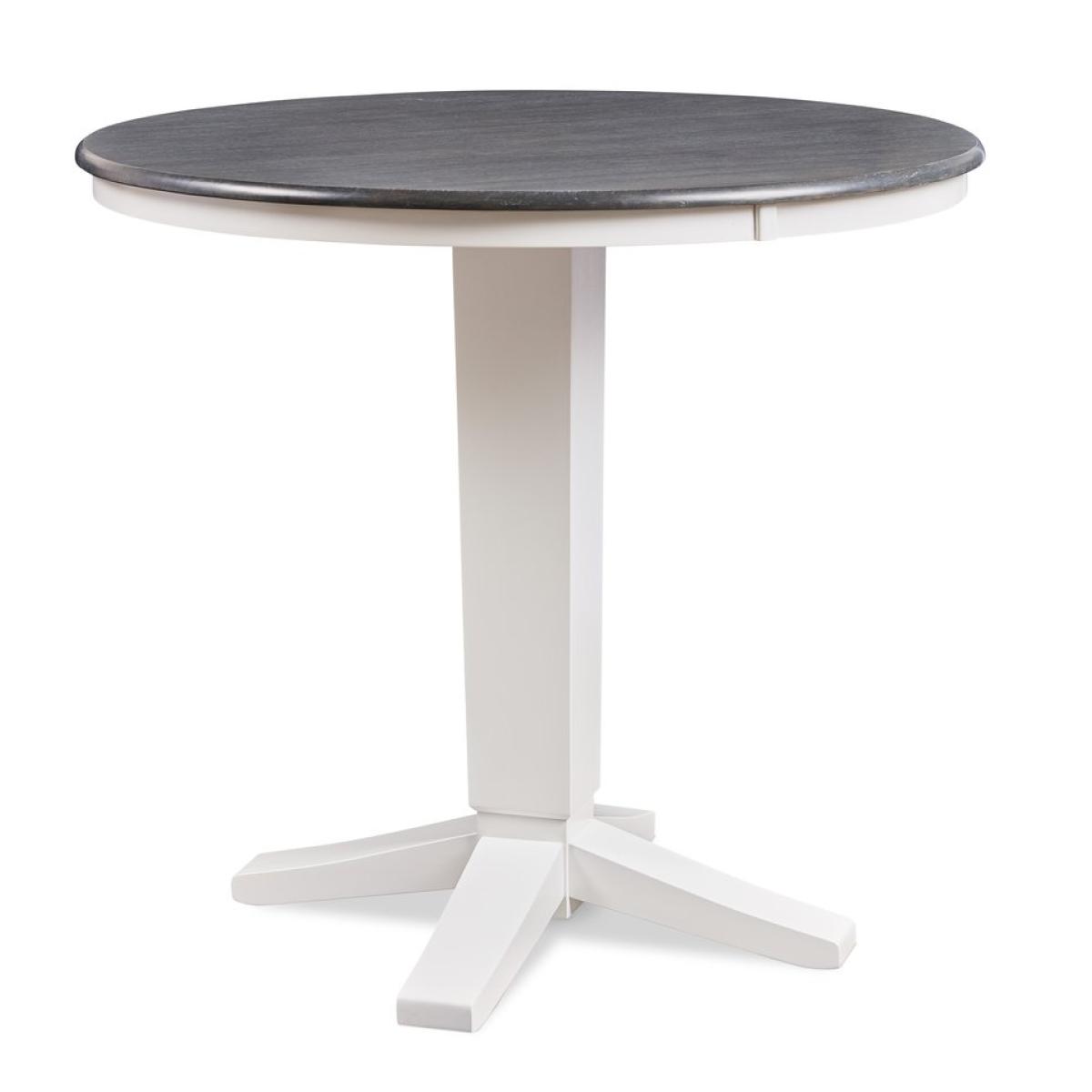 aac53615fa173446e5da169ae9730c15 42"Round Solid Table Top w/36"H Aria Pedestal in Heather Gray and White - T05-42RT - Image 1