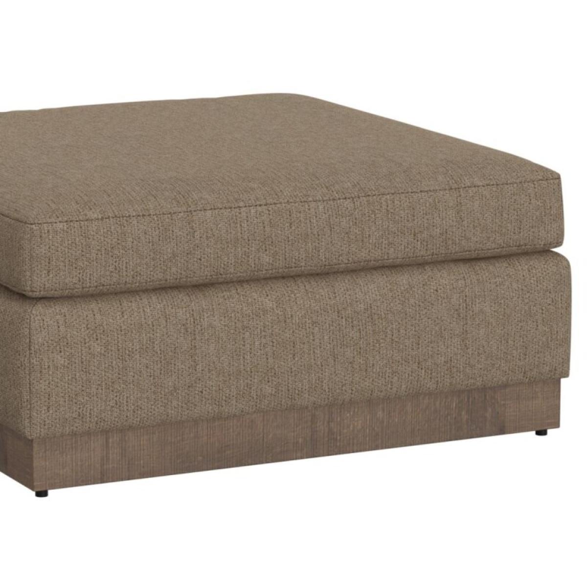 Wooden Frame & Base, Upholstered Square Ottoman - Georgia - Image 4