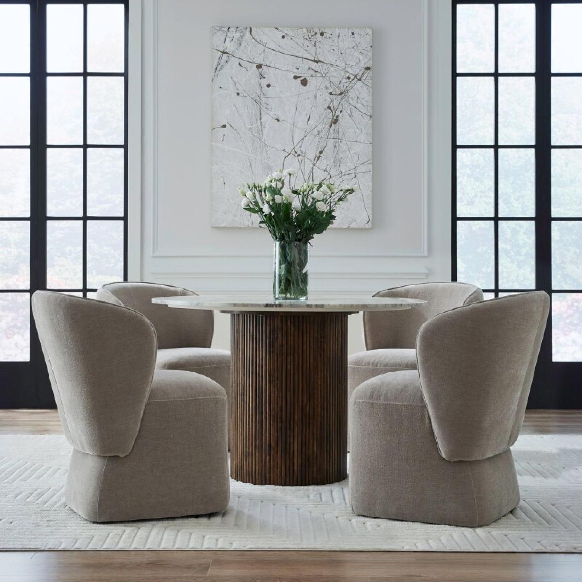 Accent Dining Chair w/ Casters - Truffle - Image 4