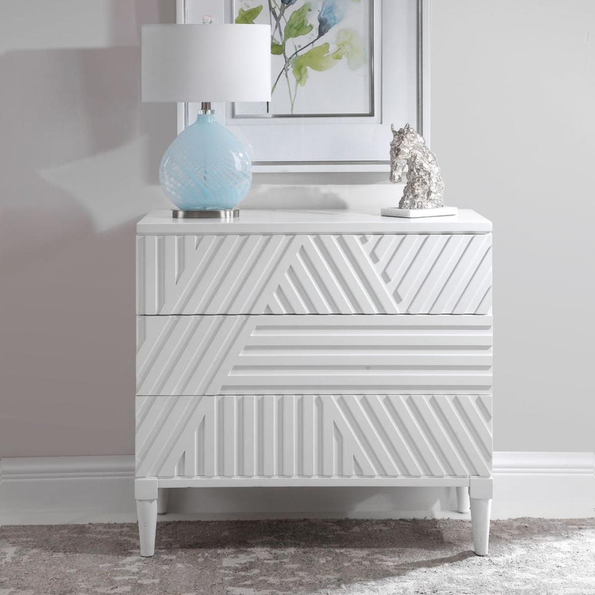Colby 3 Drawer Chest, White - Image 4