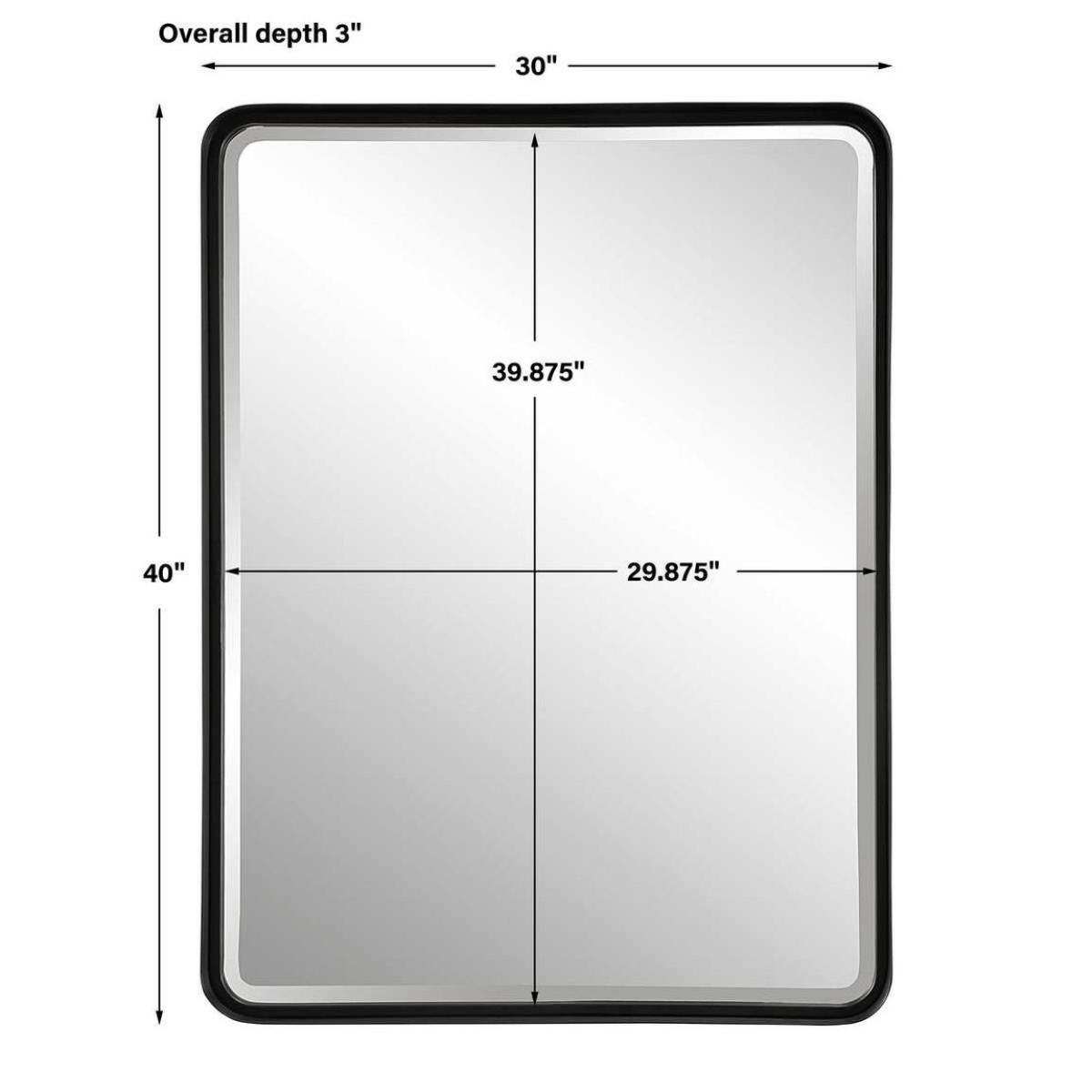 Crofton Large Mirror, Black - Image 8