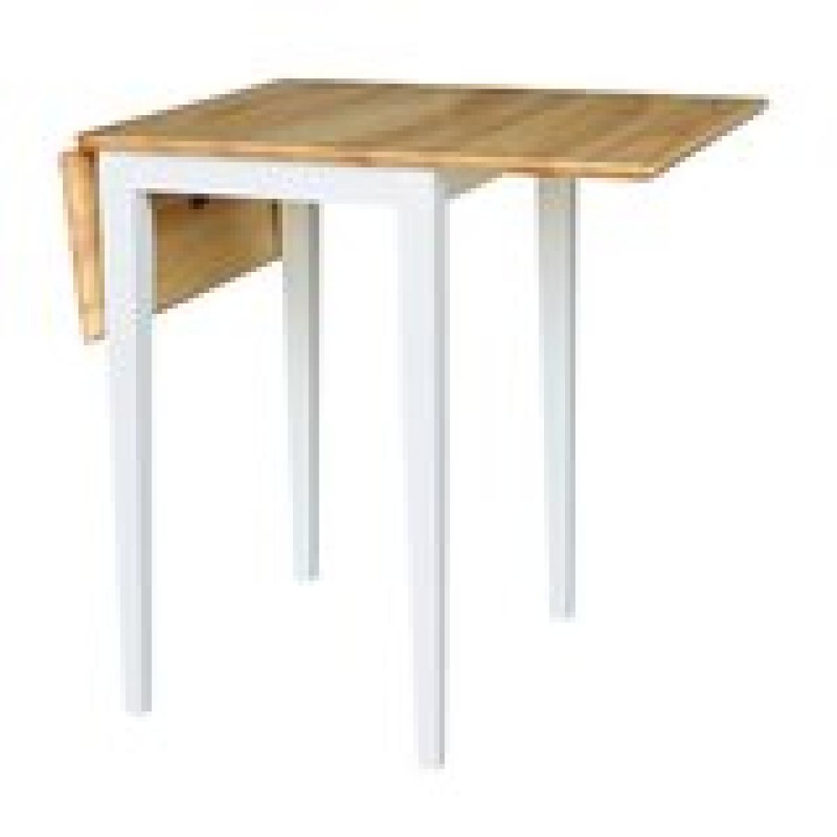 Dining Essentials - Small Drop Leaf Leg Table in Natural & White - Image 5