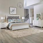 King California Uph Bed, Dresser & Mirror, Chest, Night Stand