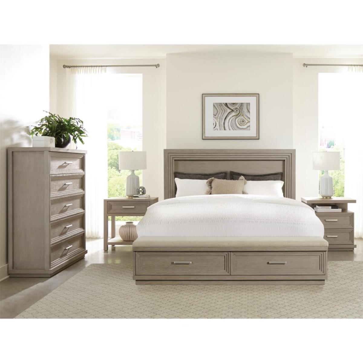 Cascade King Illuminated Panel Upholstered Storage Bed - Image 4
