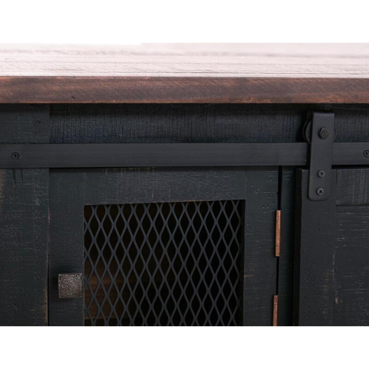 4 Sliding Doors, 4 Metal Mesh Doors Cocktail Table - Pueblo - Image 10